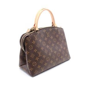 Louis Vuitton Palais Handbag Canvas Leather Monogram Brown
